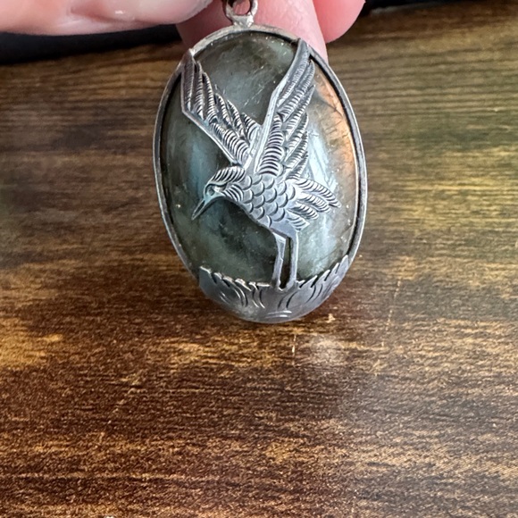 Artisan Jewelry - Sterling Silver Labradorite Bird Pendant | Artisan Design